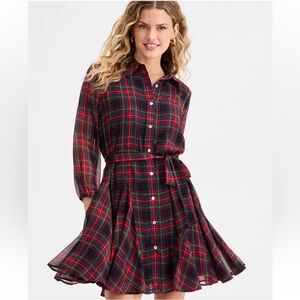 Tommy Hilfiger Tartan Long Sleeve Dress